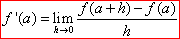 Formule calcul nombre dérivé. Formule dérivée en un point
