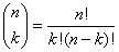 formule coefficients binomiaux